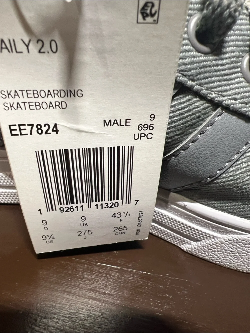 adidas Light Gray Skateboarding Sneakers